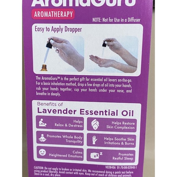 AromaGuru Lavender Aromatherapy 100% Pure & Natural Essential Oil Dropper 0.27oz - Picture 8 of 14